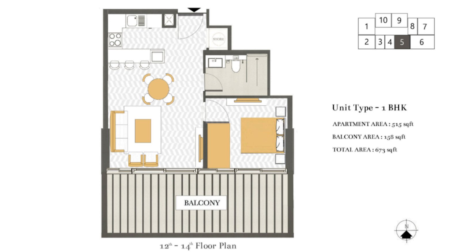 1 BHK Unit 10