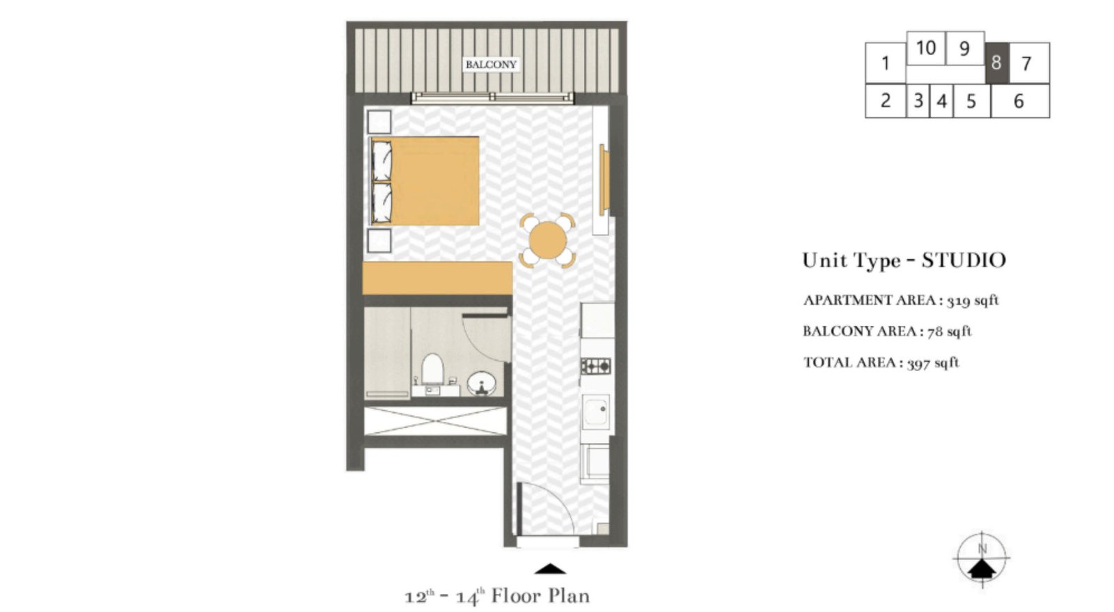 1 BHK Unit 1